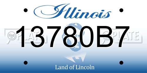 13780B7 Illinois License Plate