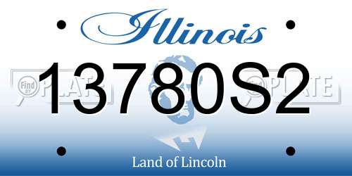 13780S2 Illinois License Plate