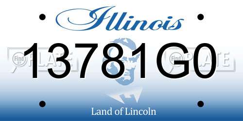 13781G0 Illinois License Plate
