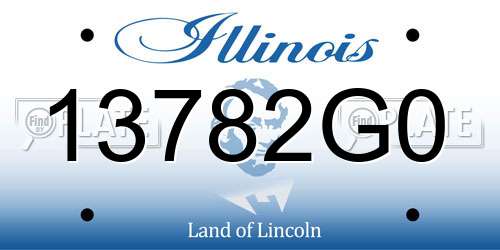13782G0 Illinois License Plate