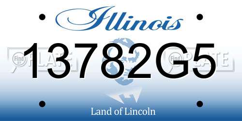 13782G5 Illinois License Plate