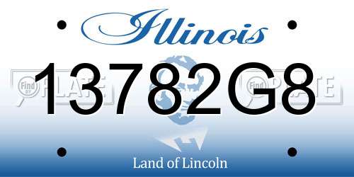 13782G8 Illinois License Plate