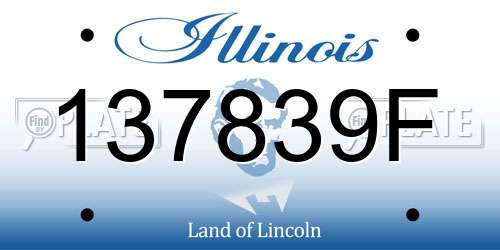 137839F Illinois License Plate