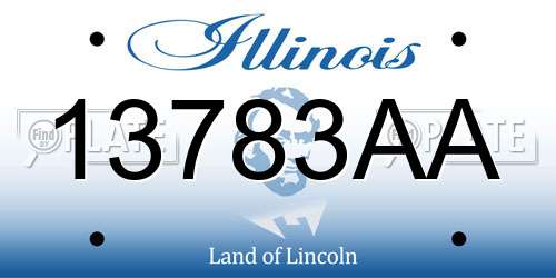 13783AA Illinois License Plate