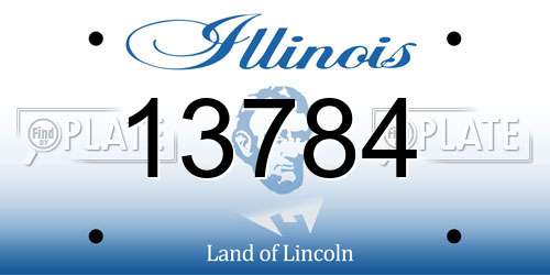 13784 Illinois License Plate