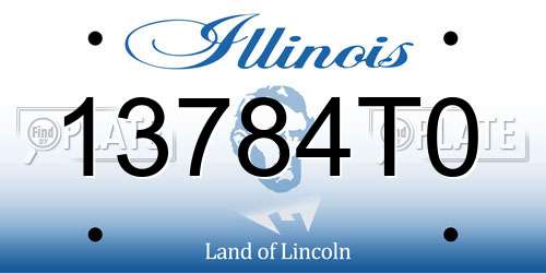 13784T0 Illinois License Plate