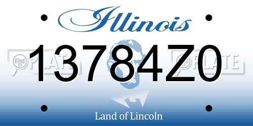 13784Z0 Illinois License Plate