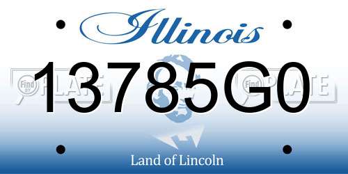 13785G0 Illinois License Plate