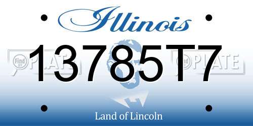 13785T7 Illinois License Plate