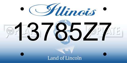 13785Z7 Illinois License Plate
