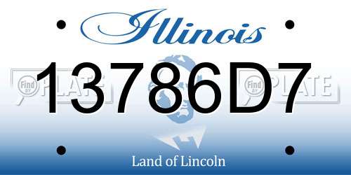 13786D7 Illinois License Plate