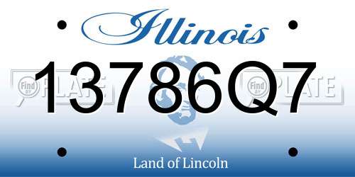 13786Q7 Illinois License Plate