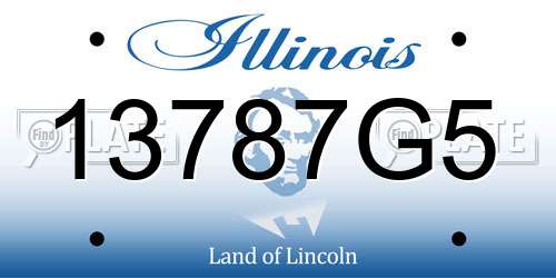 13787G5 Illinois License Plate