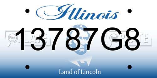 13787G8 Illinois License Plate