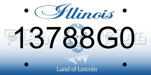 13788G0 Illinois License Plate