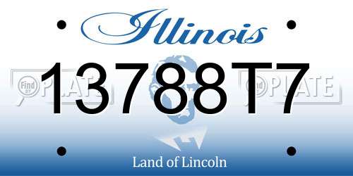 13788T7 Illinois License Plate