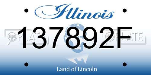 137892F Illinois License Plate