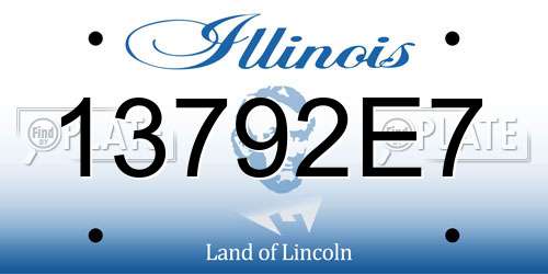 13792E7 Illinois License Plate