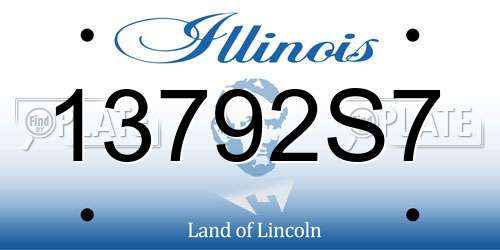 13792S7 Illinois License Plate
