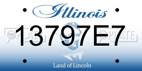 13797E7 Illinois License Plate