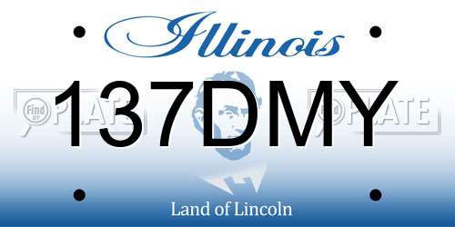 137DMY Illinois License Plate