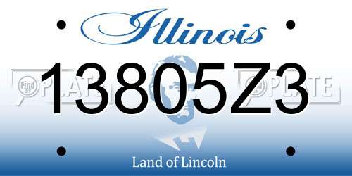 13805Z3 Illinois License Plate