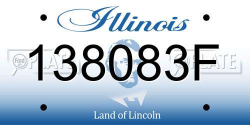 138083F Illinois License Plate