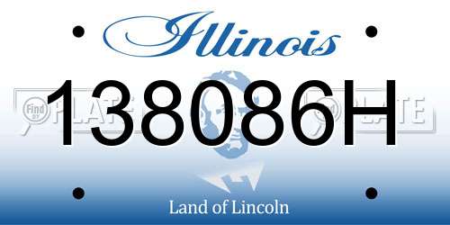 138086H Illinois License Plate