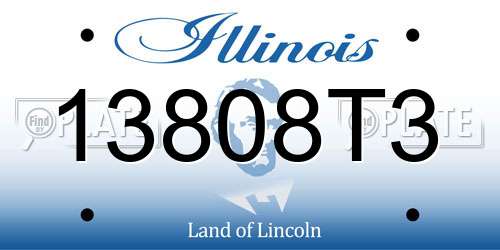 13808T3 Illinois License Plate