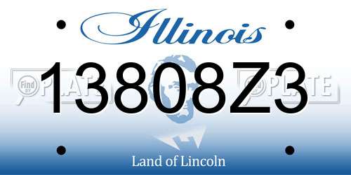 13808Z3 Illinois License Plate