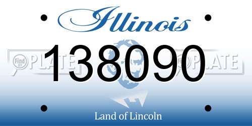 138090 Illinois License Plate