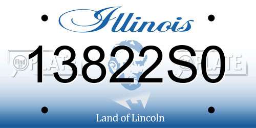 13822S0 Illinois License Plate