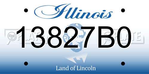 13827B0 Illinois License Plate