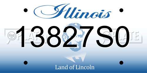 13827S0 Illinois License Plate