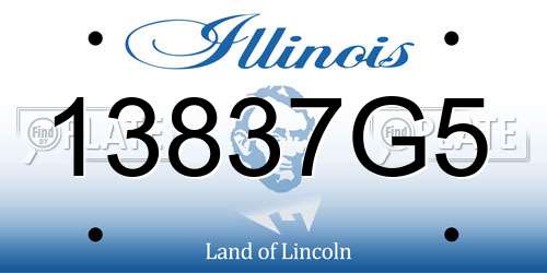 13837G5 Illinois License Plate