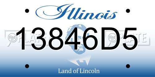 13846D5 Illinois License Plate