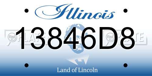 13846D8 Illinois License Plate