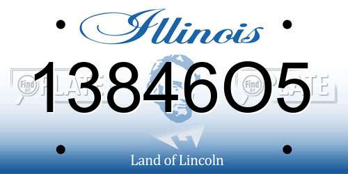 13846O5 Illinois License Plate