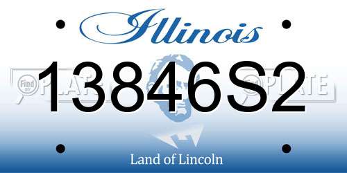 13846S2 Illinois License Plate
