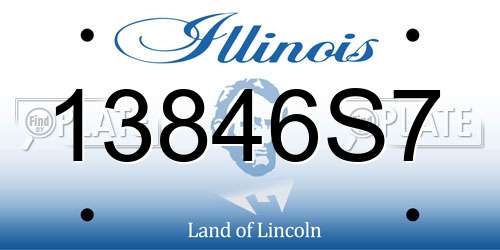 13846S7 Illinois License Plate