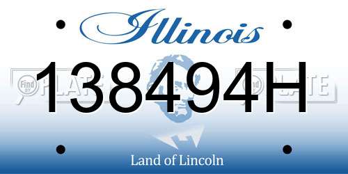 138494H Illinois License Plate