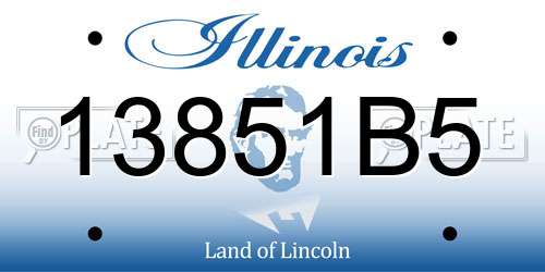 13851B5 Illinois License Plate