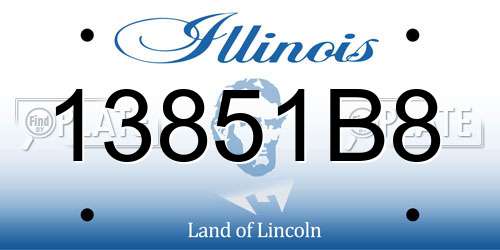 13851B8 Illinois License Plate