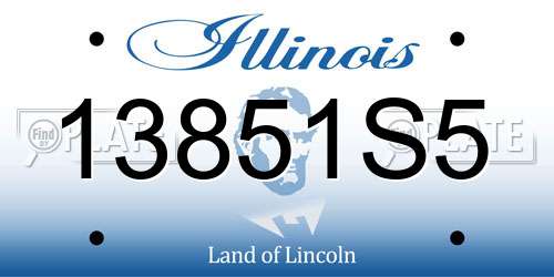 13851S5 Illinois License Plate