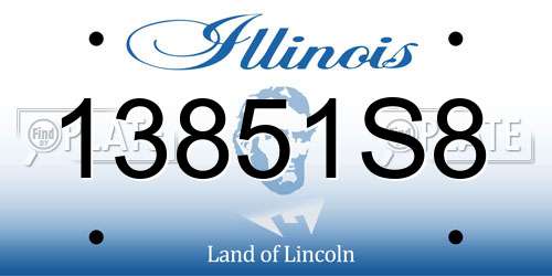 13851S8 Illinois License Plate