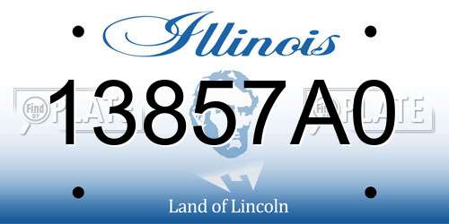 13857A0 Illinois License Plate