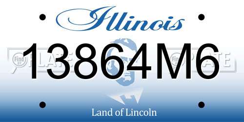 13864M6 Illinois License Plate