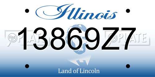 13869Z7 Illinois License Plate