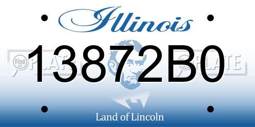 13872B0 Illinois License Plate