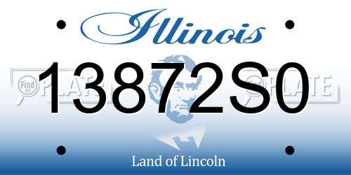13872S0 Illinois License Plate